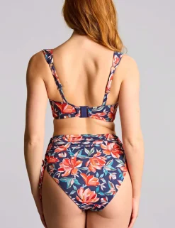 Lilifloral Ruched High Waisted Bikini Bottoms