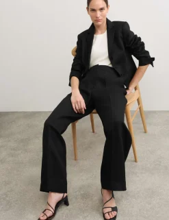 Linen Adjustable Waist Straight Leg Trousers