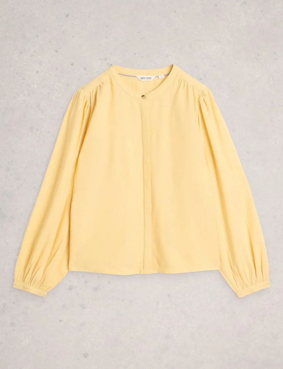 Linen Blend Button Through Blouse