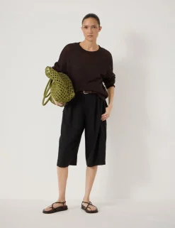 Linen Blend Crew Neck Jumper
