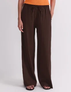 Linen Blend Drawstring Trousers