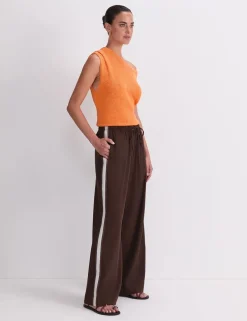 Linen Blend Drawstring Trousers