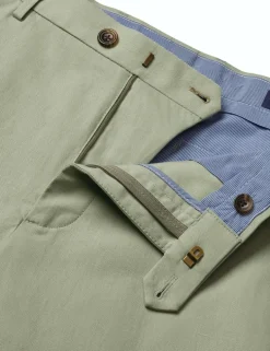 Linen Blend Flat Front Shorts