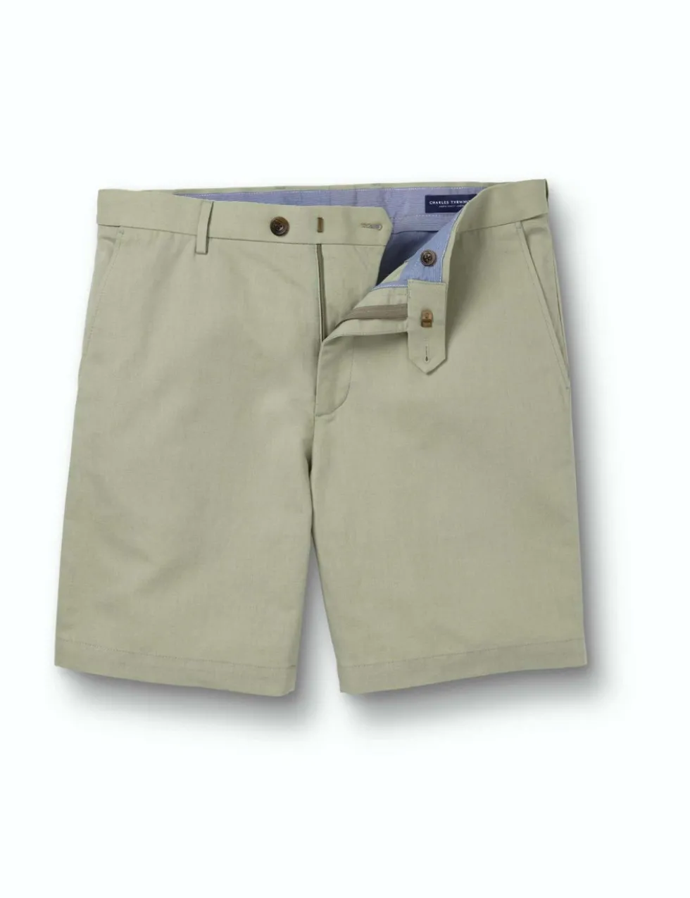 Linen Blend Flat Front Shorts