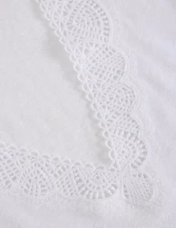 Linen Blend Lace Trim V-Neck Vest Top