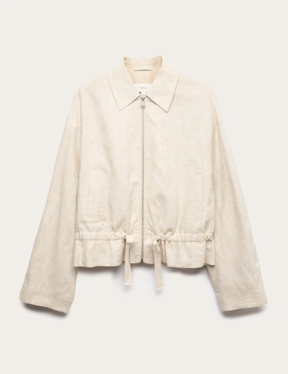 Linen Blend Lightweight Harrington Jacket