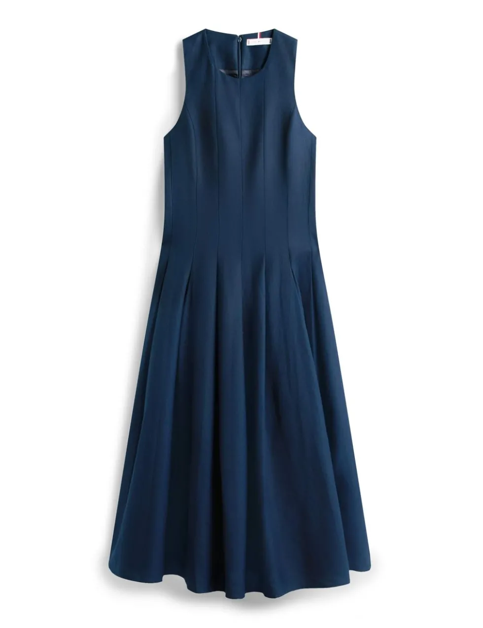 Linen Blend Midi Skater Dress