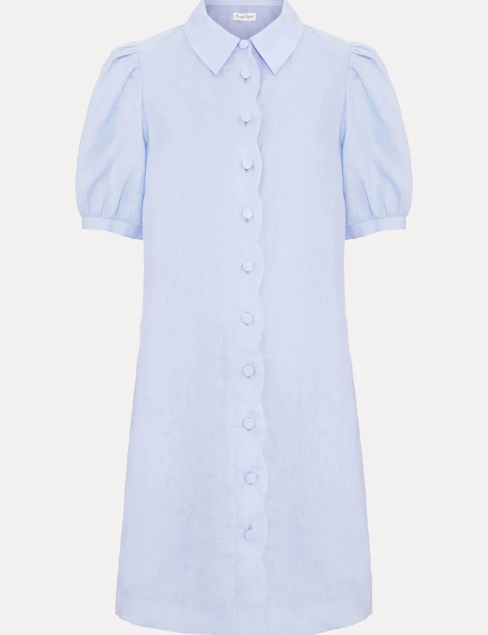 Linen Blend Mini Shirt Dress
