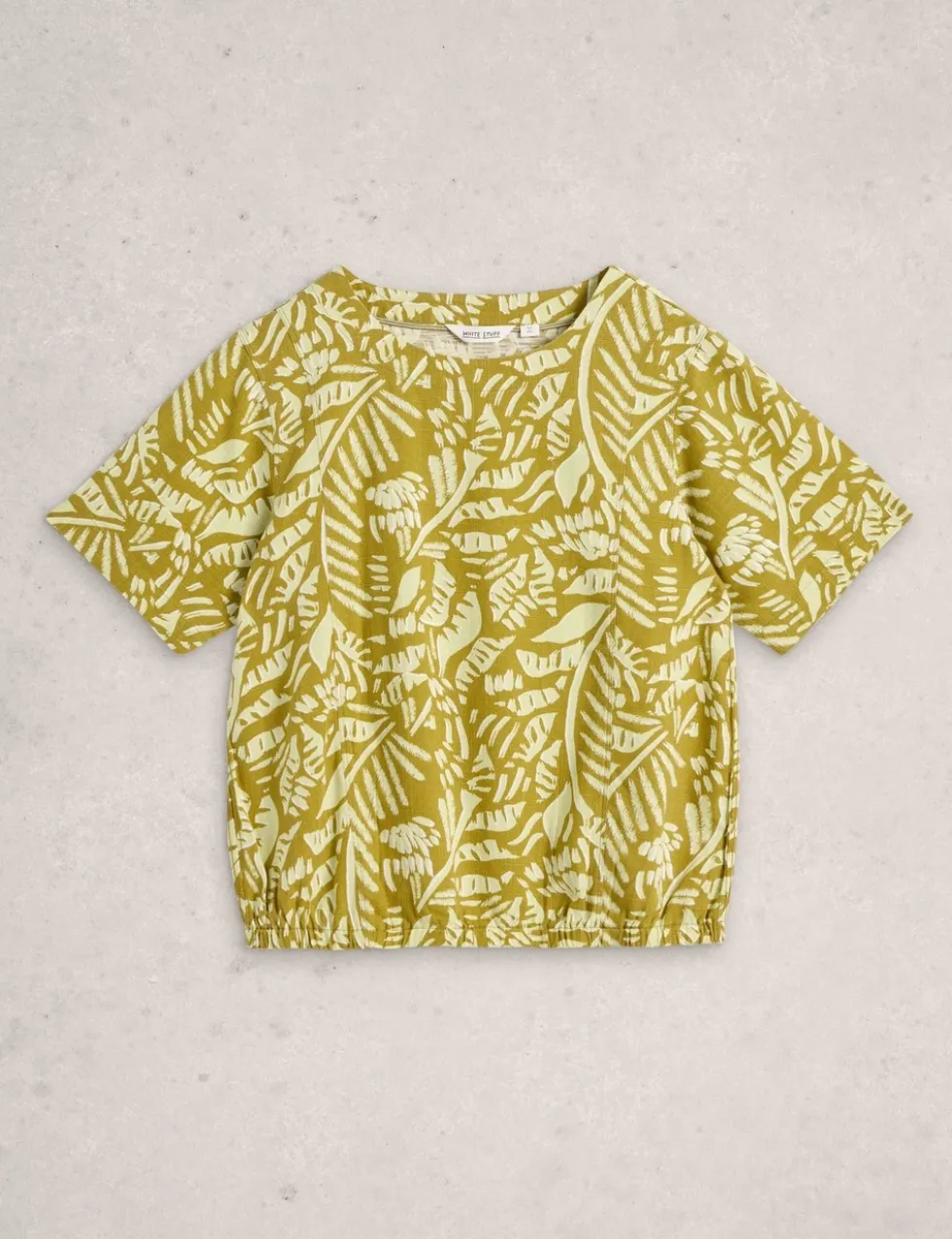 Linen Blend Printed Top