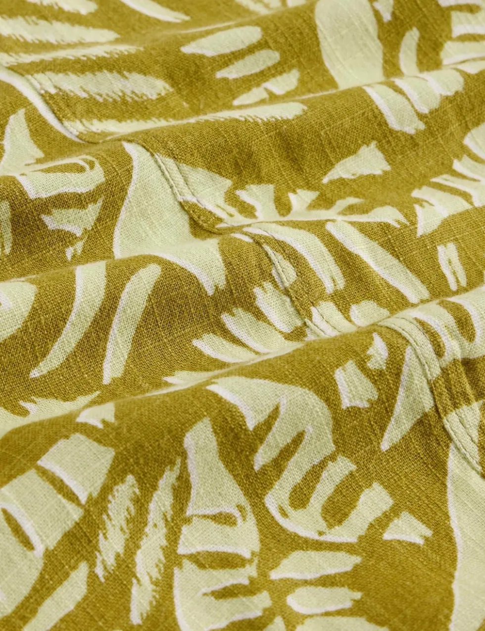 Linen Blend Printed Top