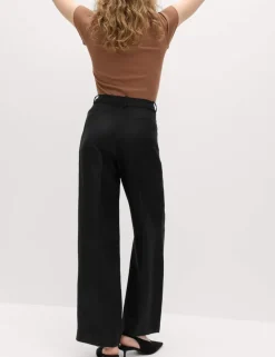 Linen Blend Relaxed Straight Trousers