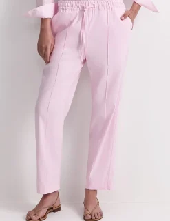 Linen Blend Relaxed Tapered Trousers
