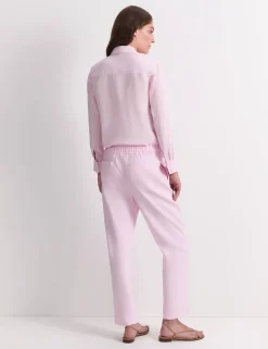 Linen Blend Relaxed Tapered Trousers