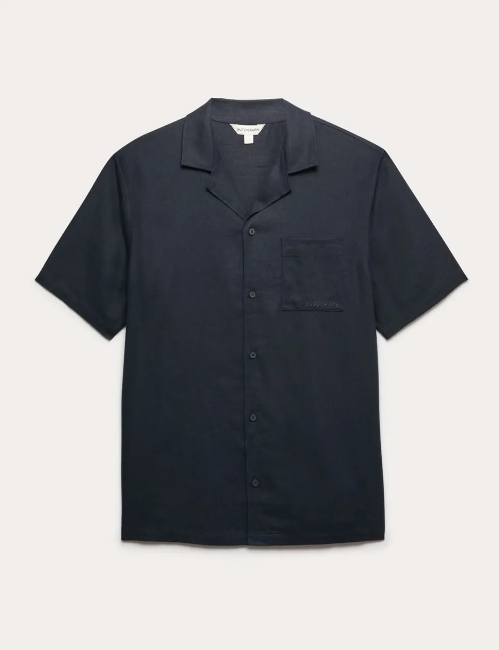 Linen Blend Revere Pyjama Top