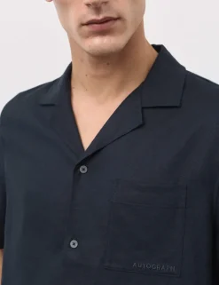 Linen Blend Revere Pyjama Top