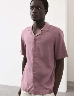 Linen Blend Short Sleeve Shirt