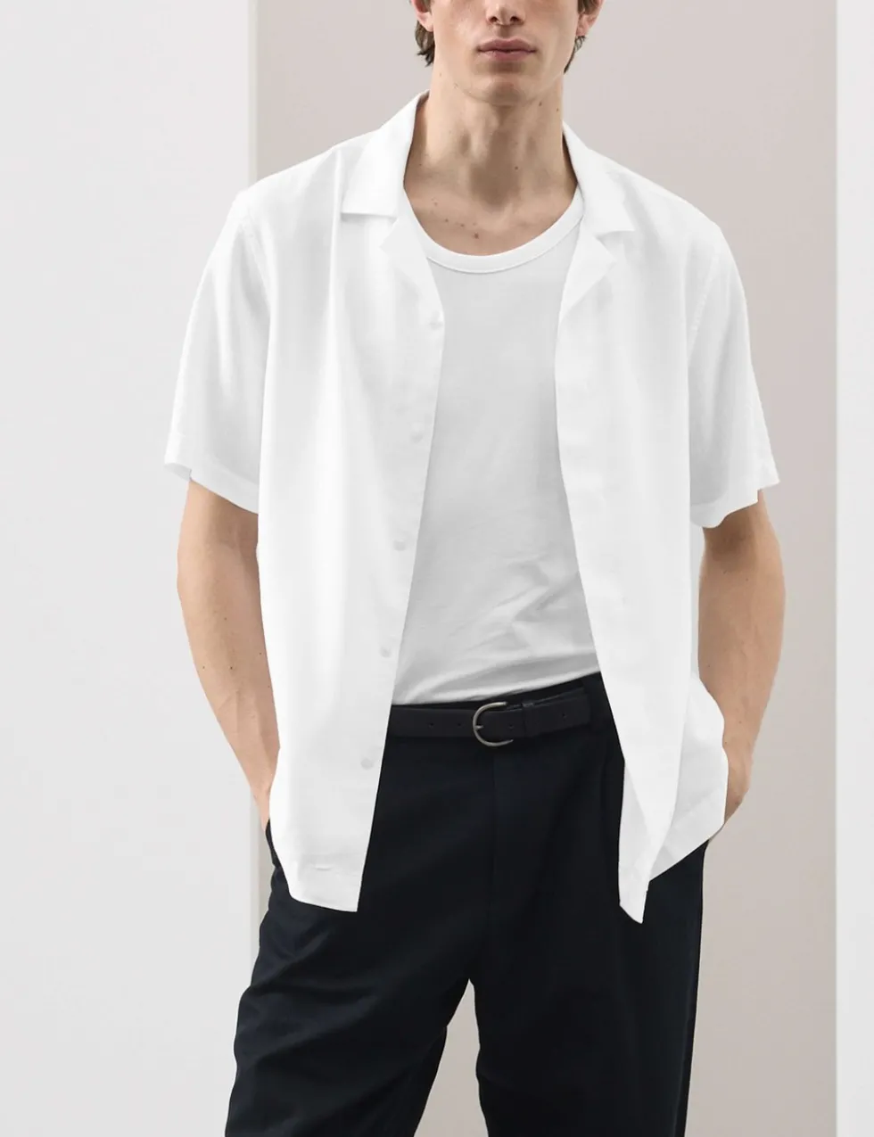 Linen Blend Short Sleeve Shirt