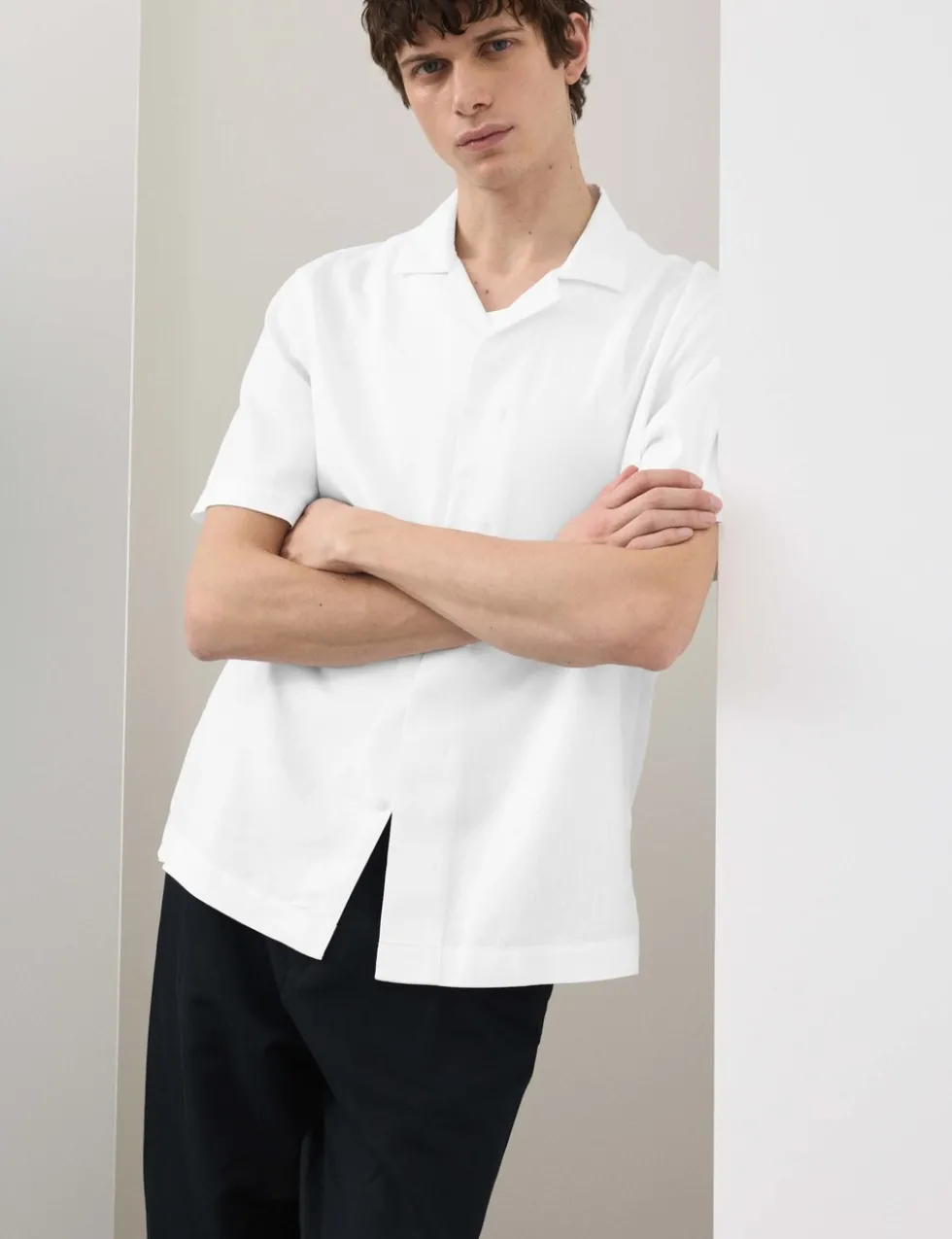 Linen Blend Short Sleeve Shirt