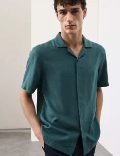 Linen Blend Short Sleeve Shirt