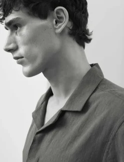 Linen Blend Short Sleeve Shirt