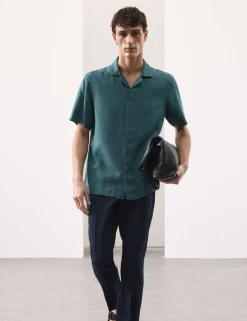 Linen Blend Short Sleeve Shirt