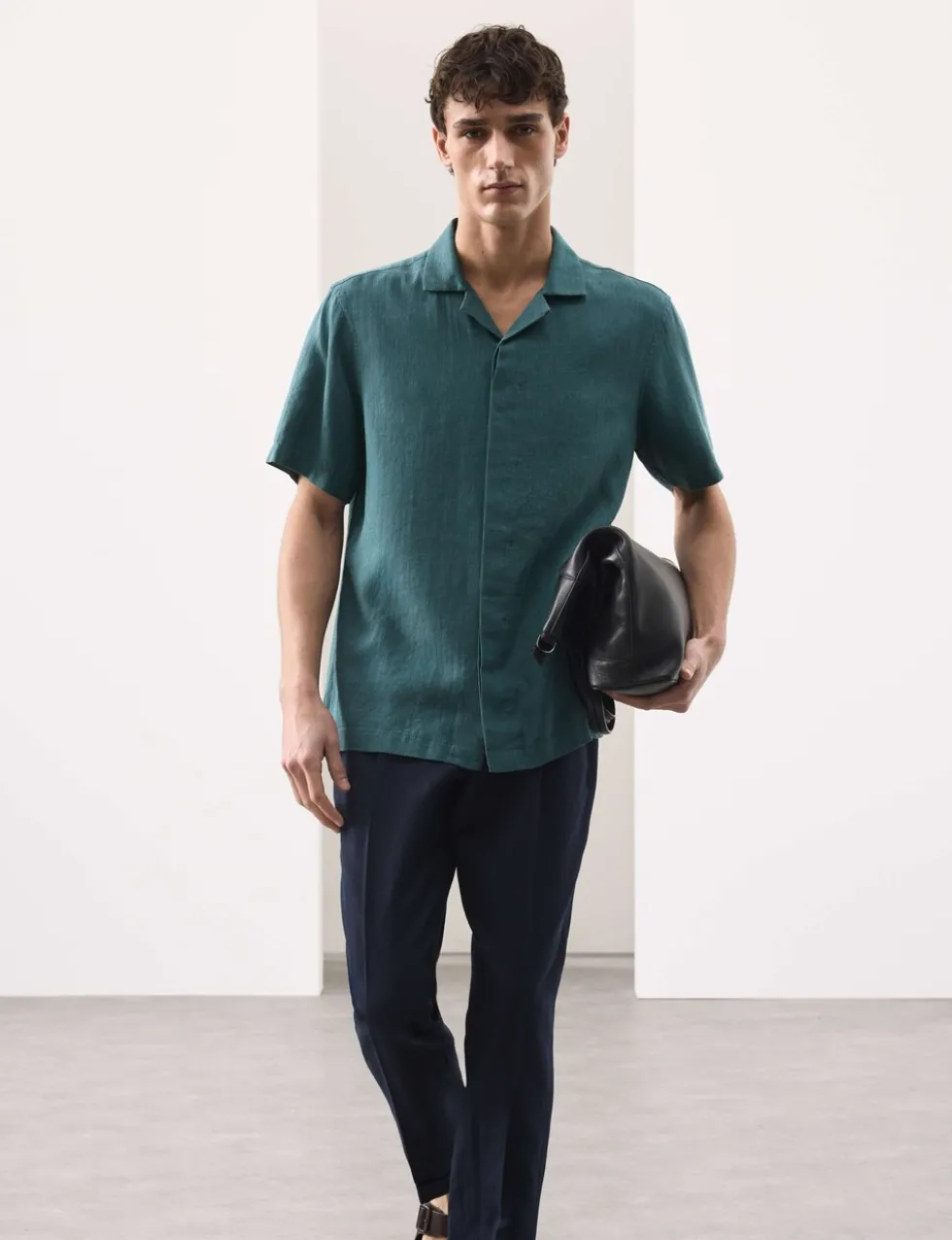 Linen Blend Short Sleeve Shirt