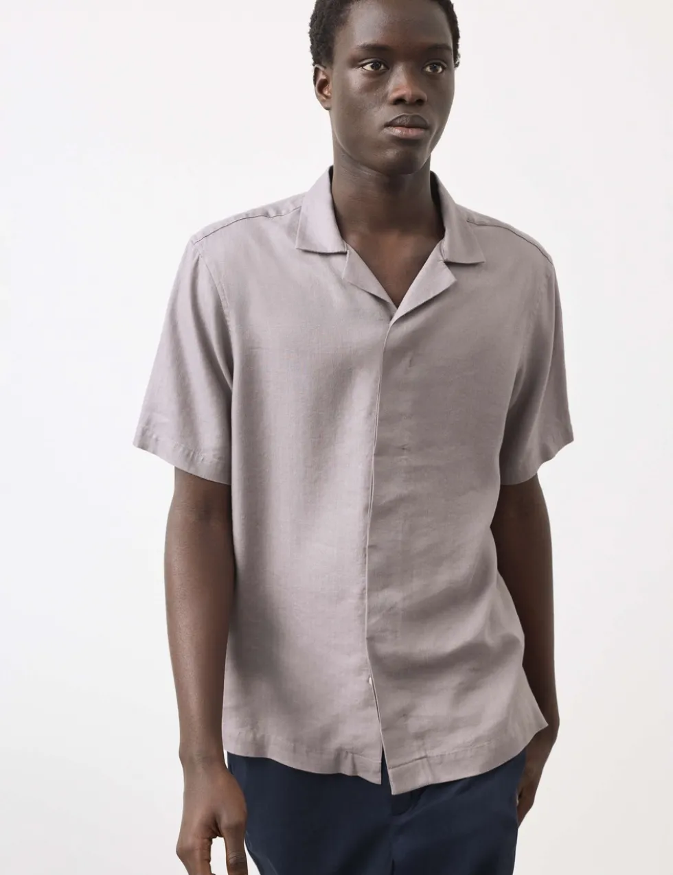 Linen Blend Short Sleeve Shirt