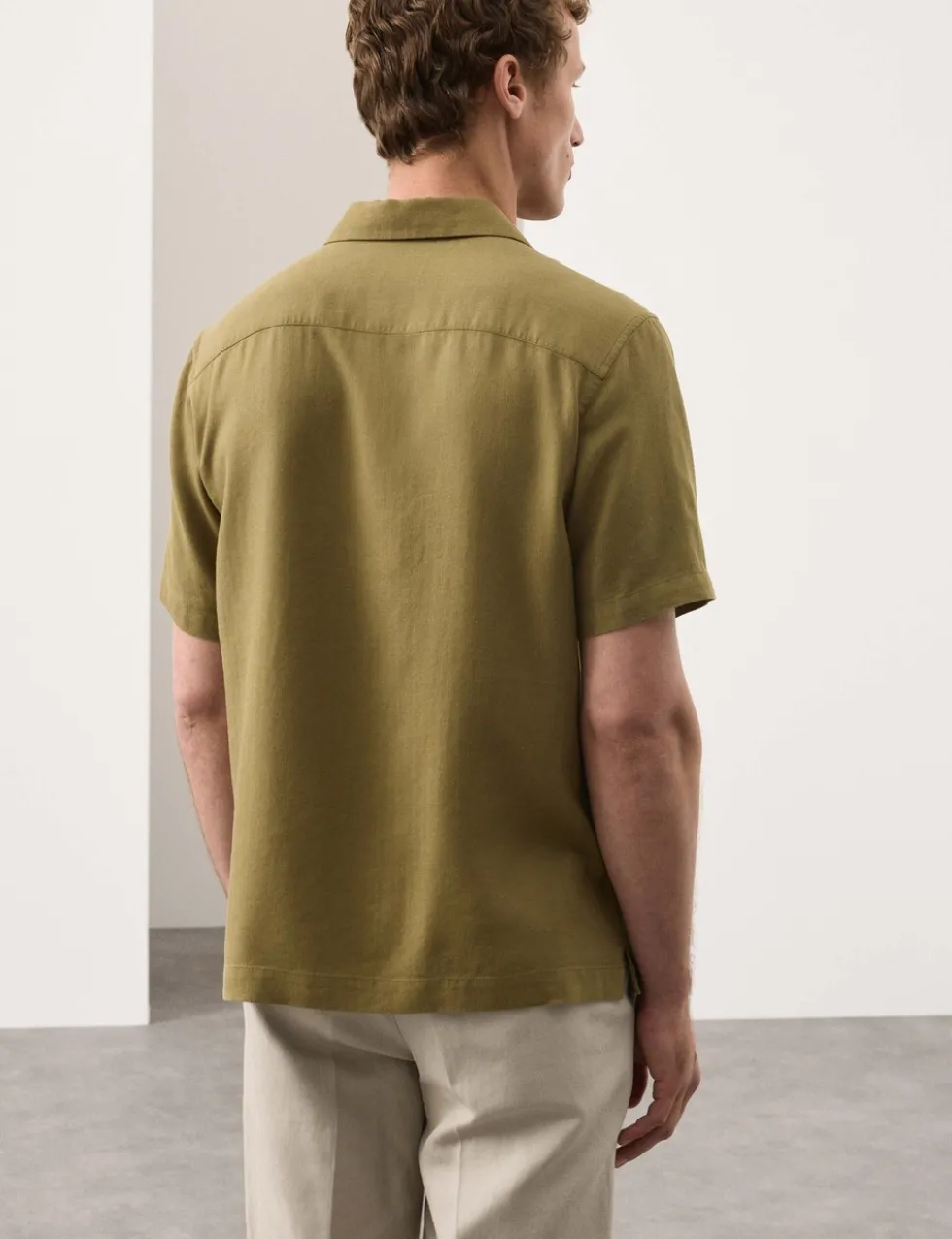 Linen Blend Short Sleeve Shirt