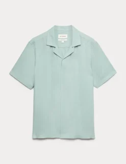Linen Blend Short Sleeve Shirt