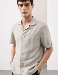 Linen Blend Short Sleeve Shirt