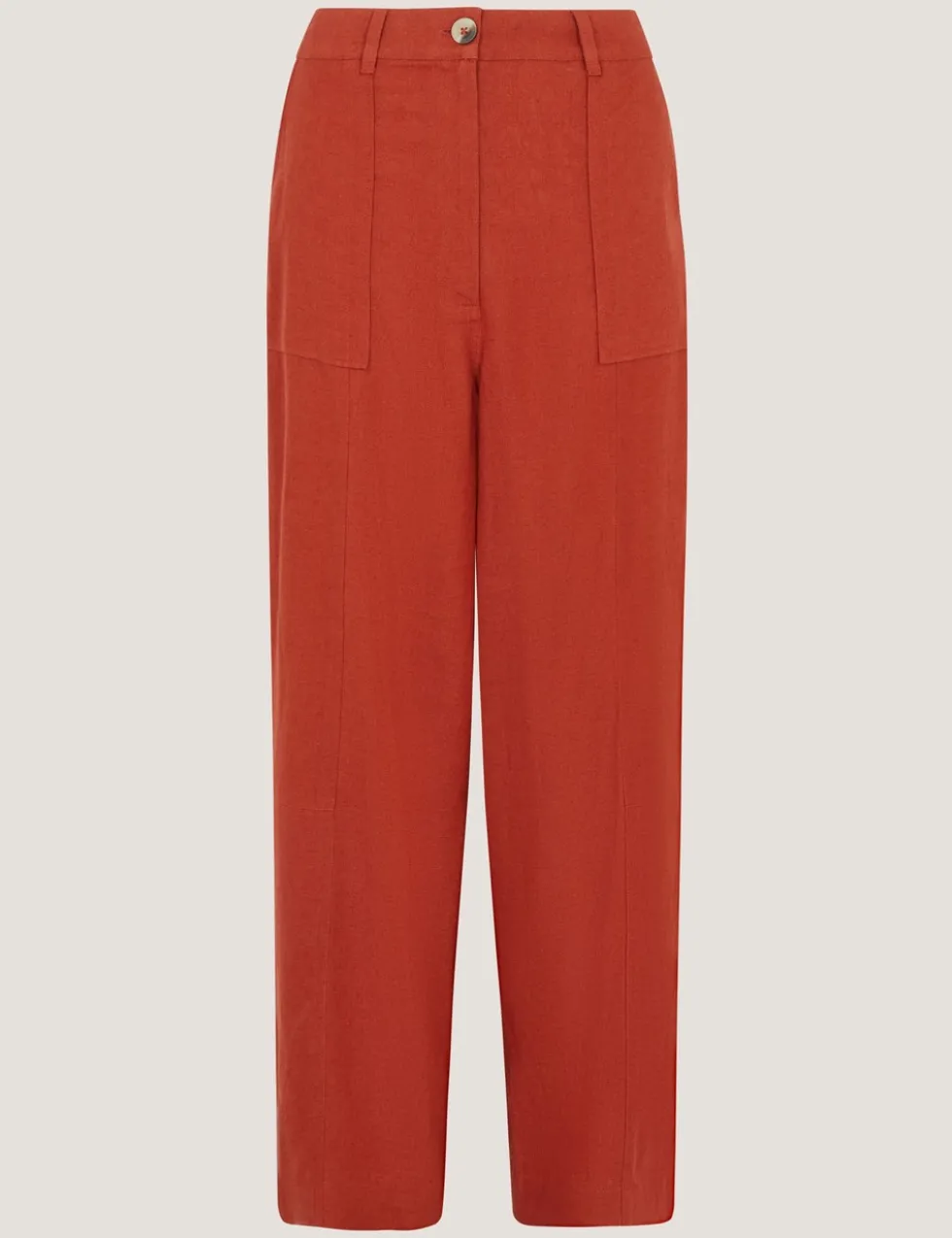 Linen Blend Straight Leg Trousers