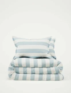 Linen Blend Striped Bedding Set