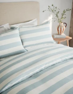 Linen Blend Striped Bedding Set