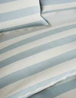 Linen Blend Striped Bedding Set
