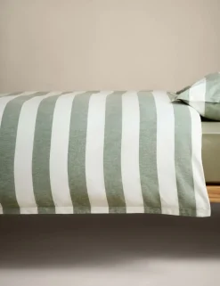 Linen Blend Striped Bedding Set