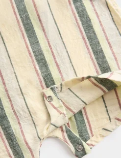 Linen Blend Striped Bibshort (0-3 Yrs)