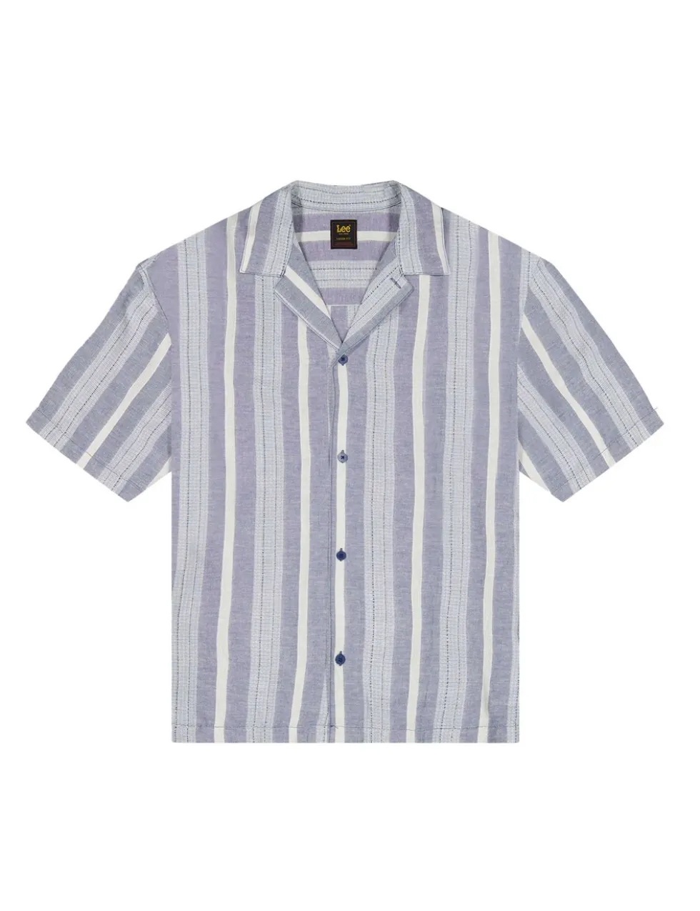 Linen Blend Striped Short Sleeve Shirt