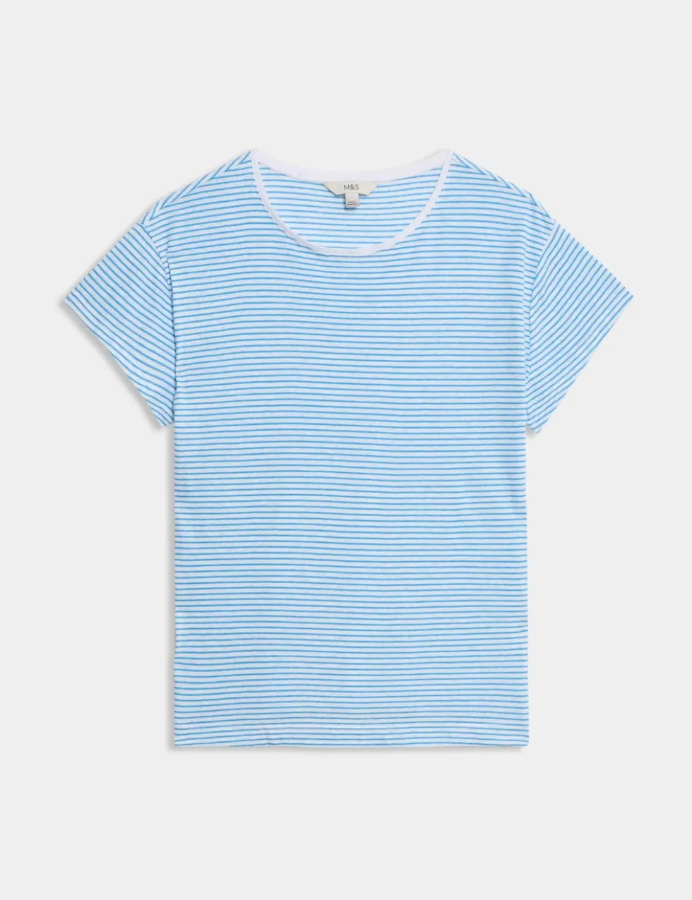 Linen Blend Striped T-Shirt
