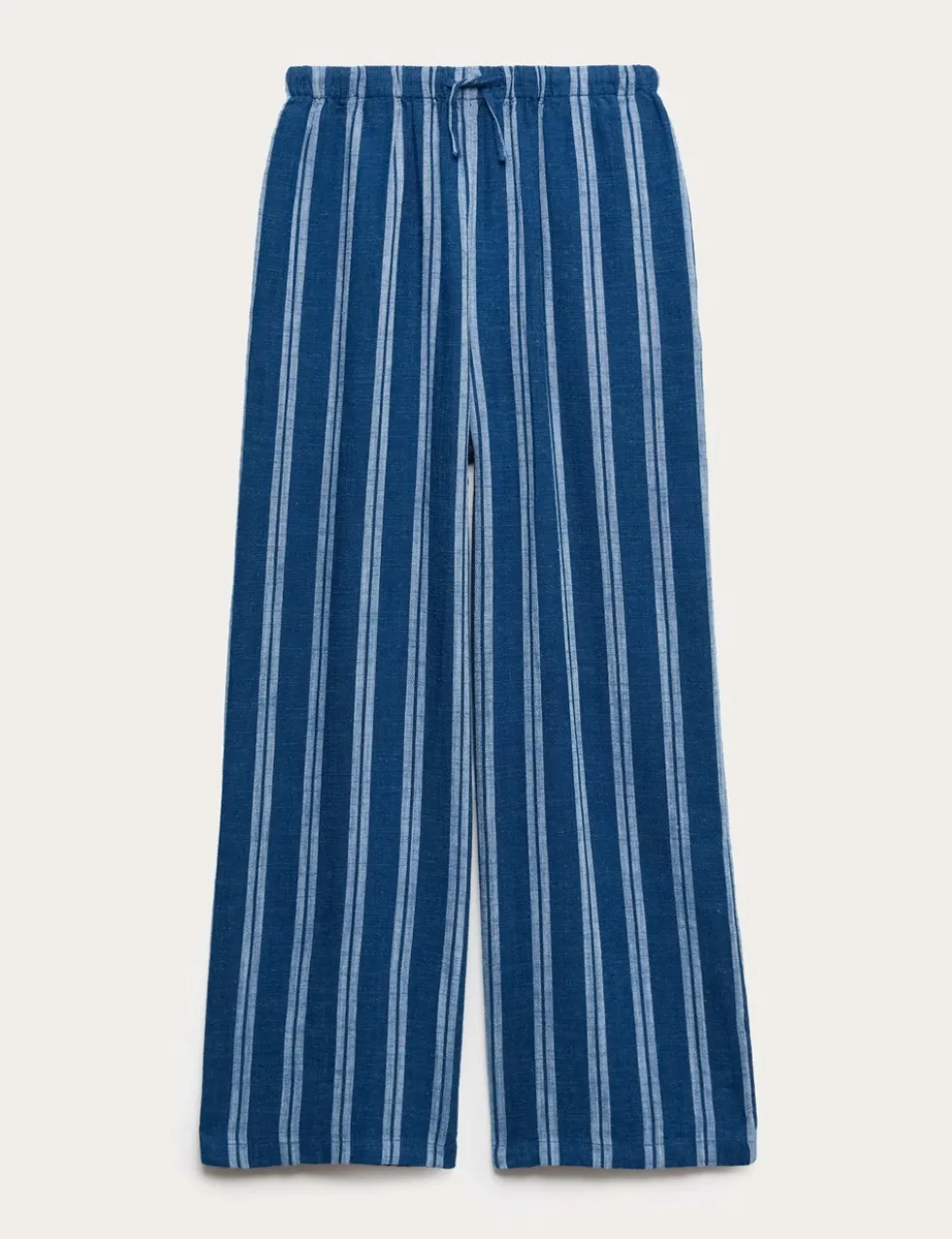 Linen Blend Striped Wide Leg Trousers (6-16 Yrs)