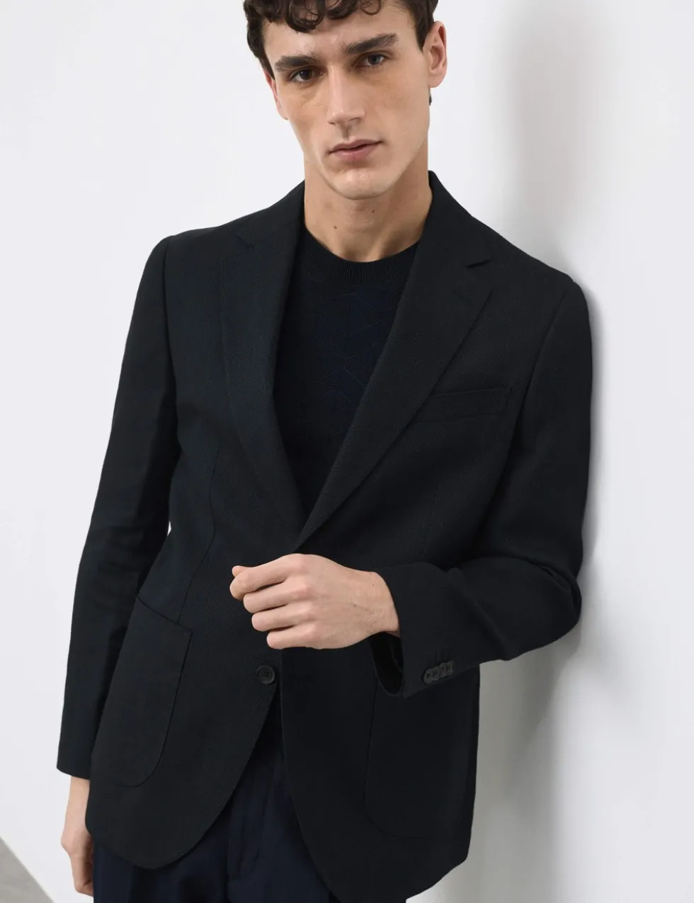 Linen Blend Textured Blazer