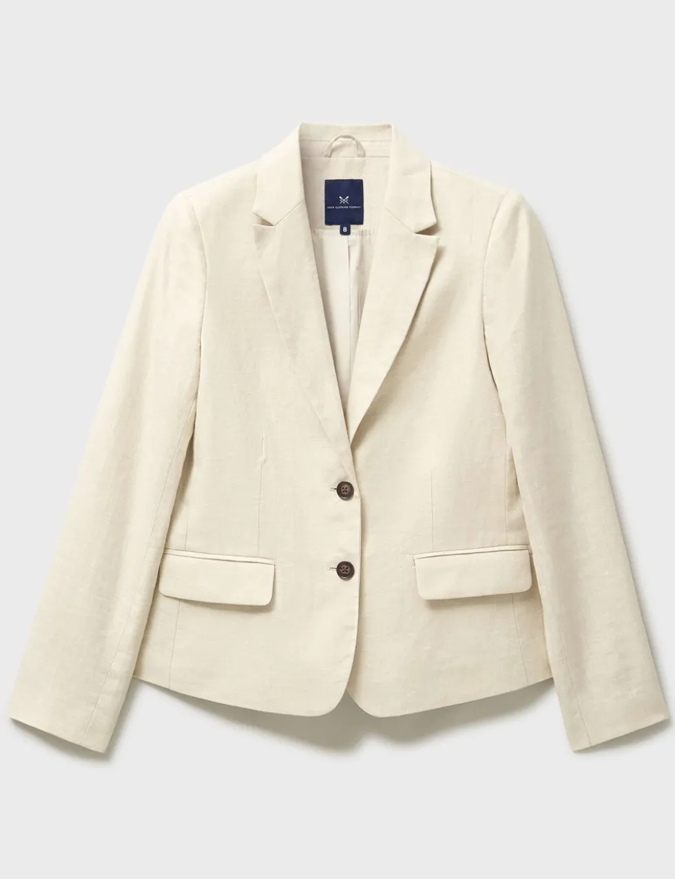 Linen Blend Textured Single Breasted Blazer