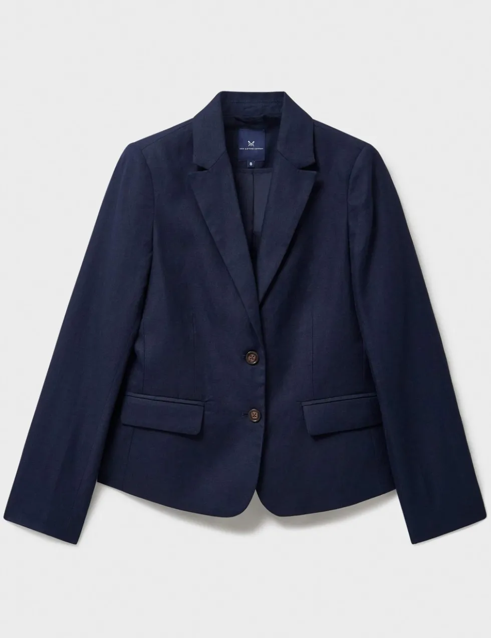 Linen Blend Textured Single Breasted Blazer