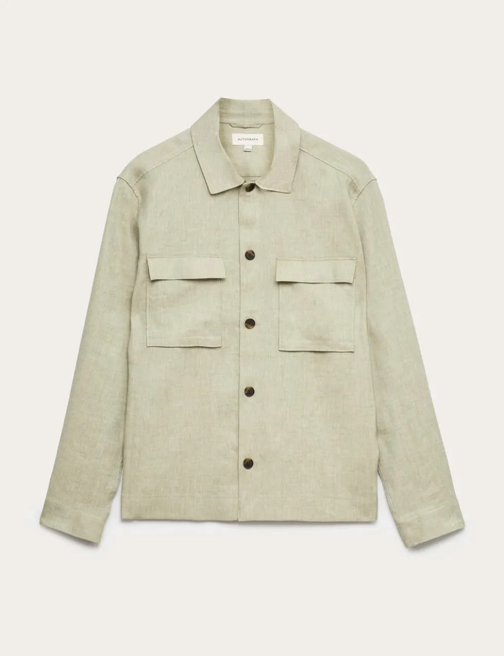 Linen Blend Twill Performance Overshirt