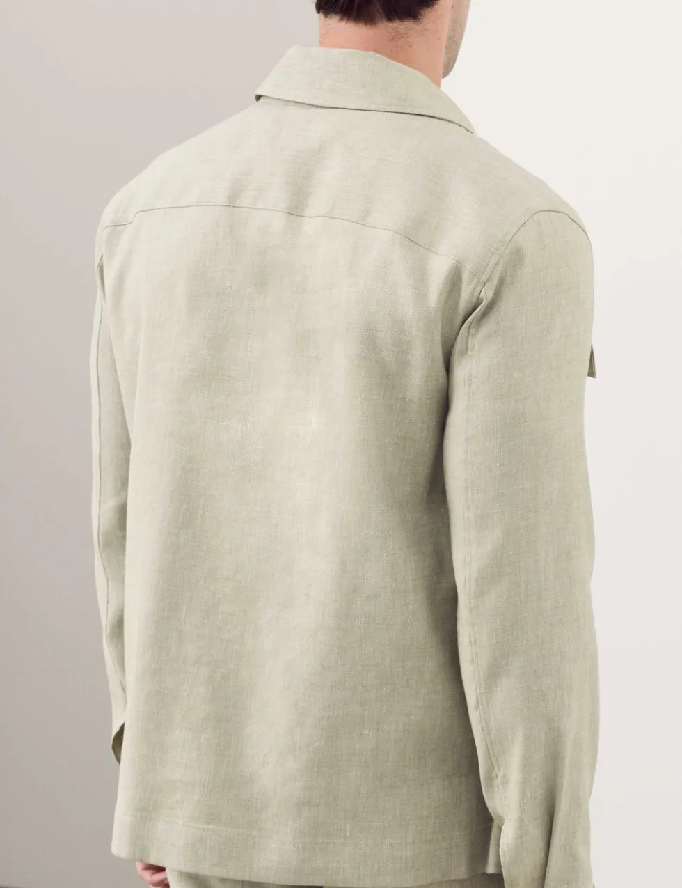 Linen Blend Twill Performance Overshirt