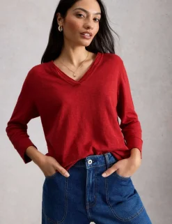 Linen Blend V-Neck Jumper