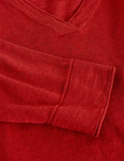 Linen Blend V-Neck Jumper