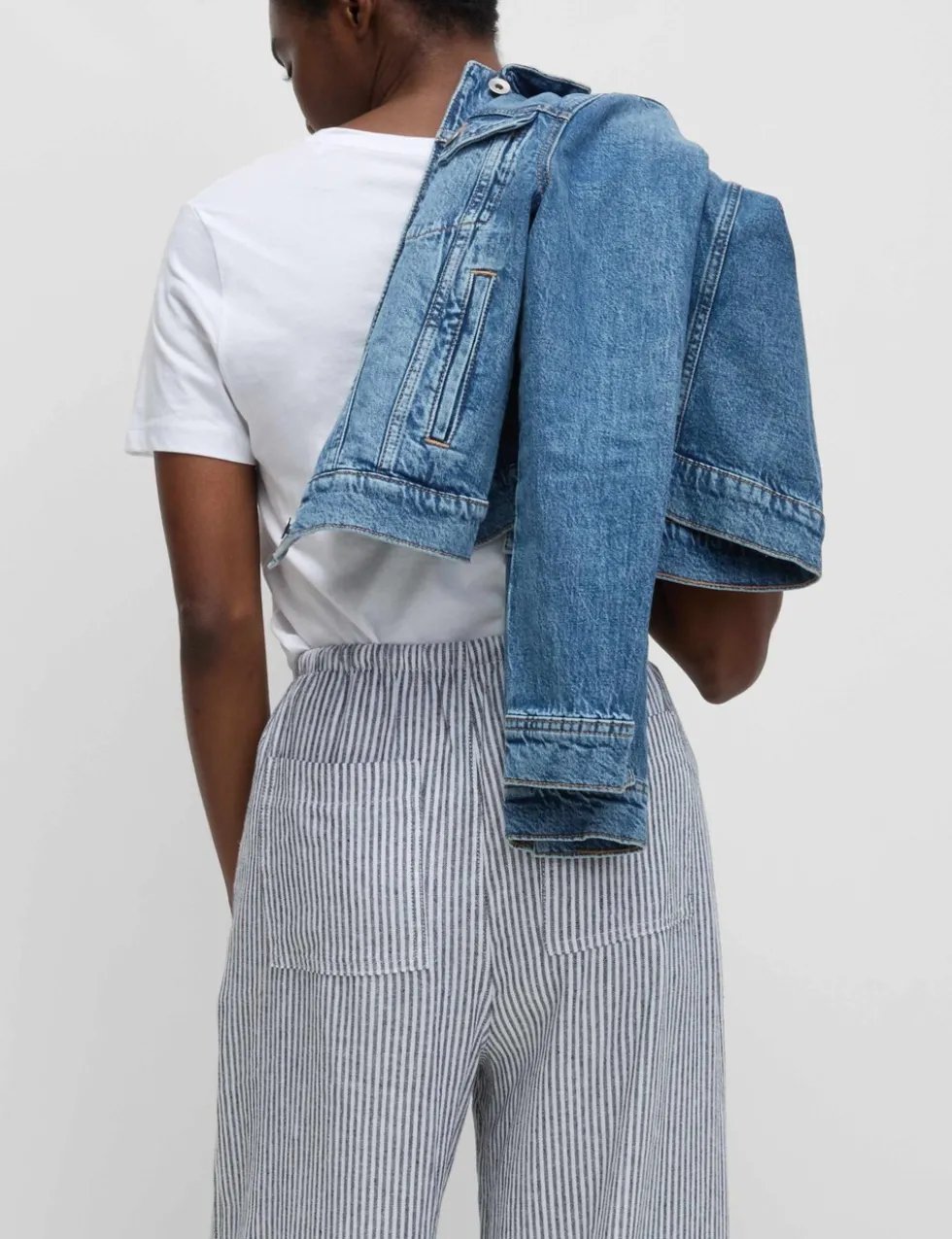 Linen Blend Wide Leg Trousers