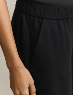 Linen Blend Wide Leg Trousers