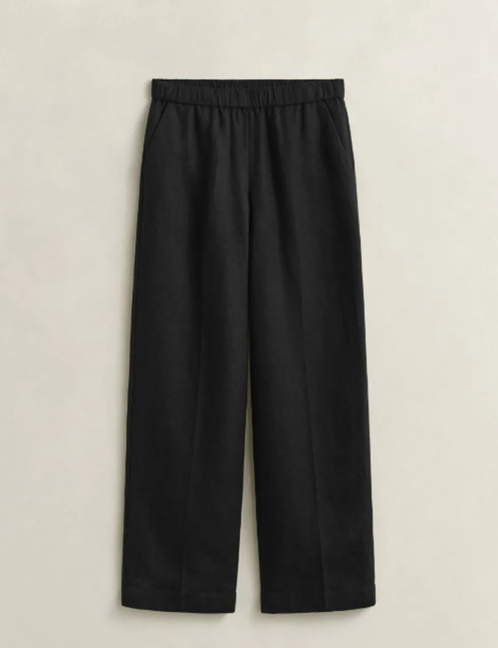 Linen Blend Wide Leg Trousers