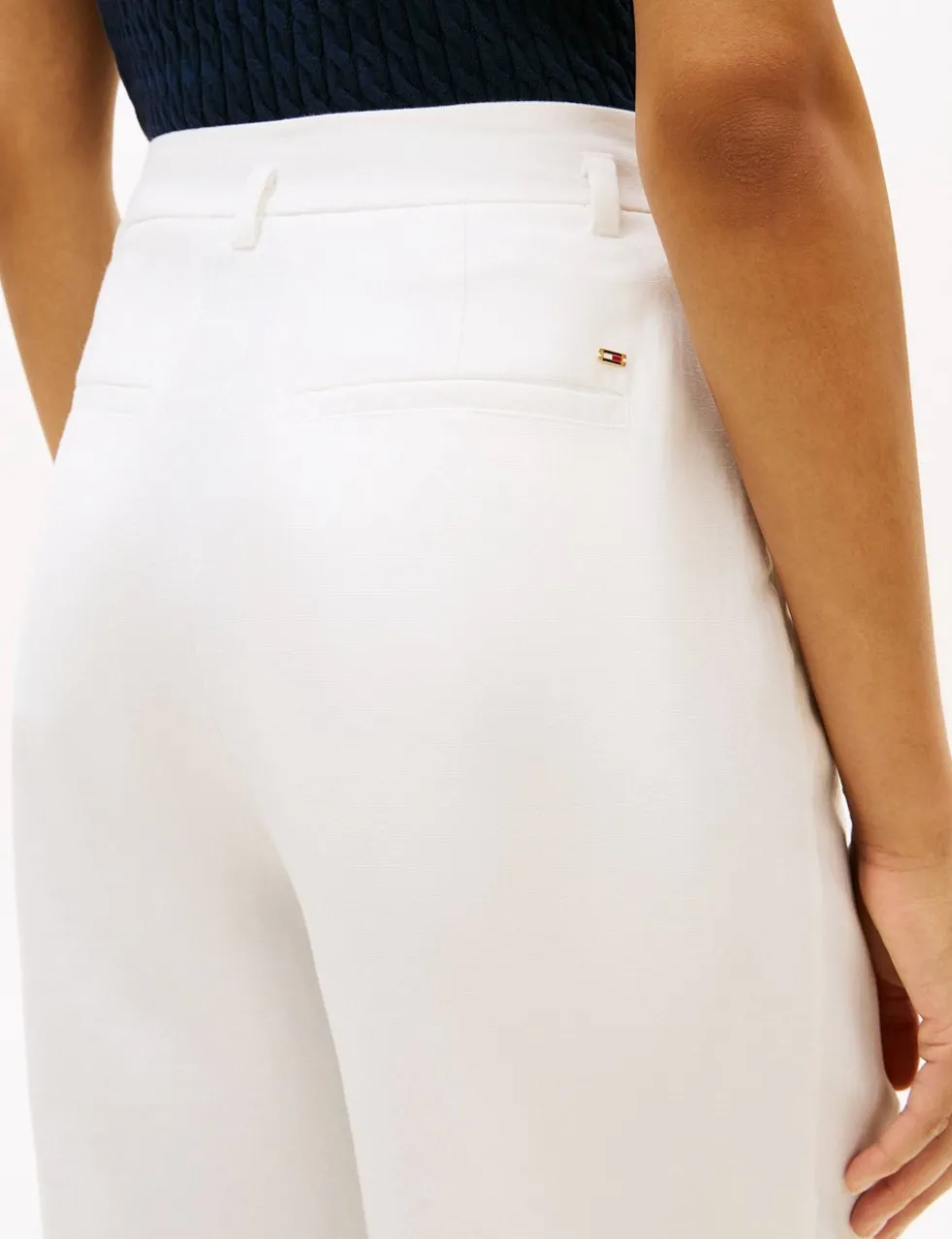 Linen Blend Wide Leg Trousers